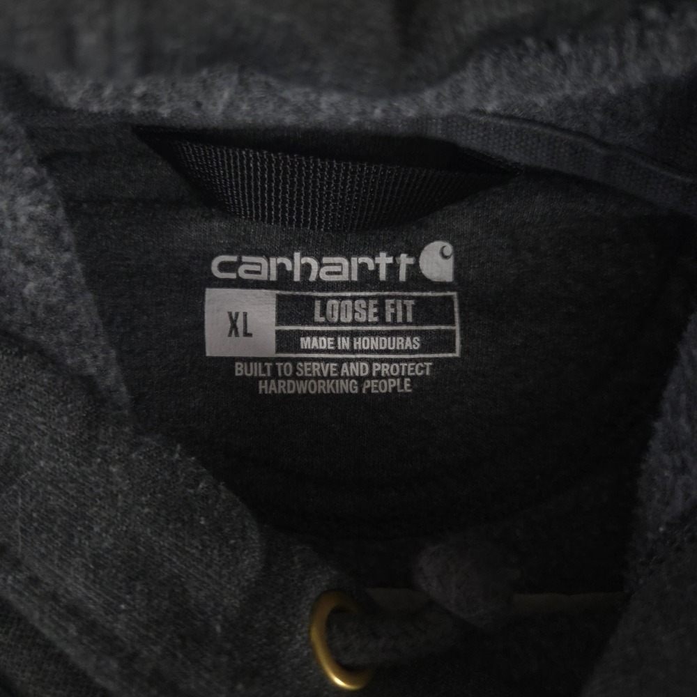 Carhartt Hoodie Mens XL Gray Marquette Loose Fit Cotton Blend Lacrosse Graphic - Picture 3 of 9